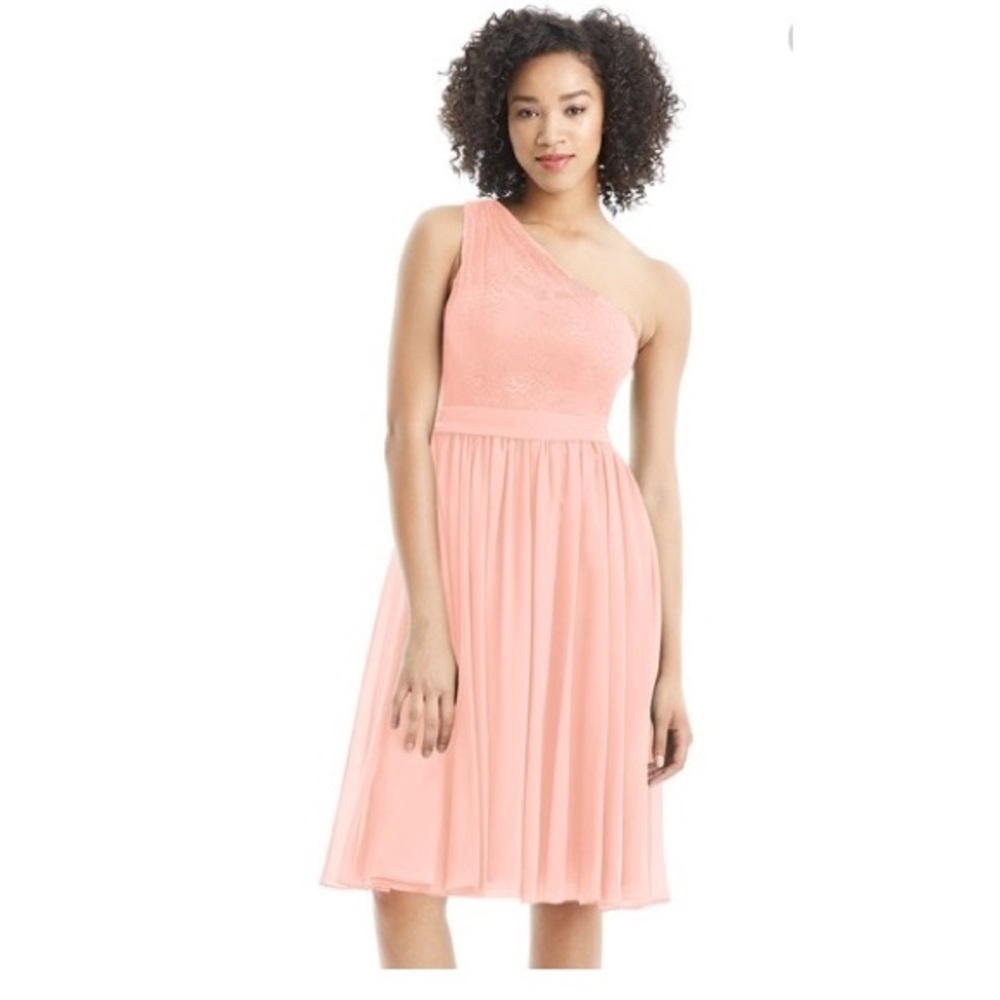 Coral Azazie Betsy Bridesmaid Dress